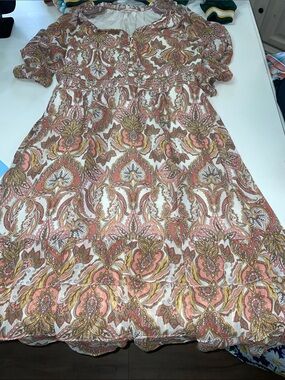 Soft surroundings paisley ruffle lightweight dress size medium